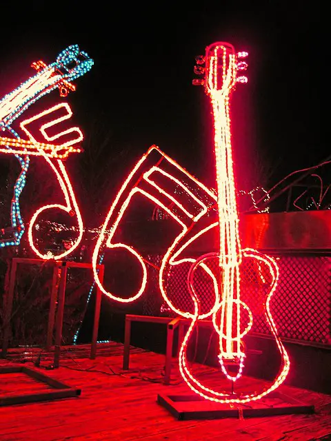 illuminated musical notes