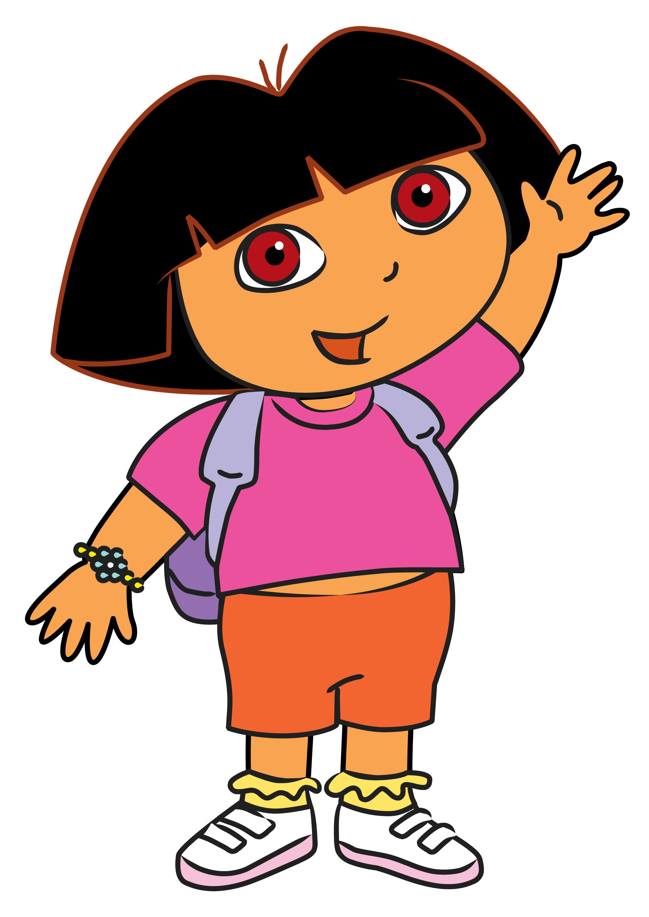Dora the Explorer - Dora wears a beautiful dress long while Boots holds a  cup