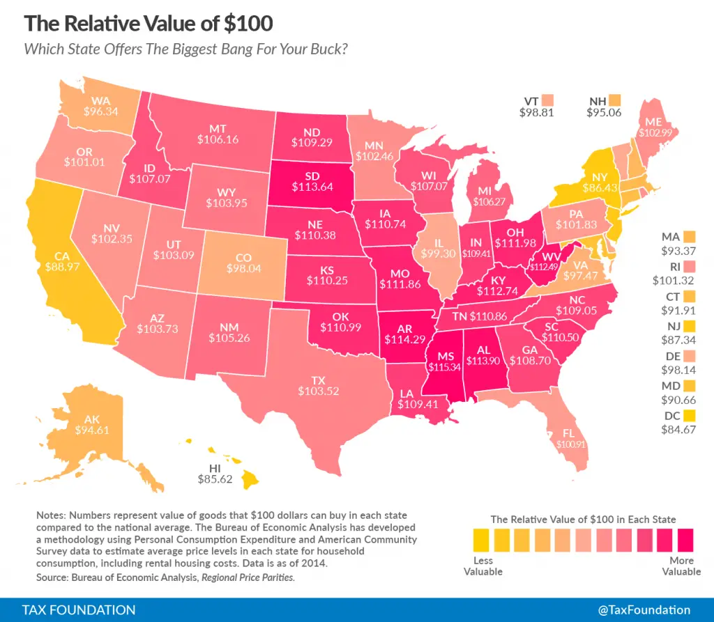 $100 States Map
